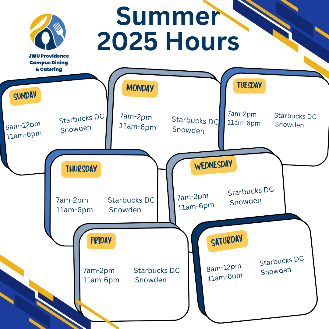Campus Dining Summer 2025 Hours of Operation