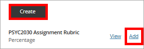Add selected next to existing PSYC2030 Assignment Rubric. Create pointed out.  
