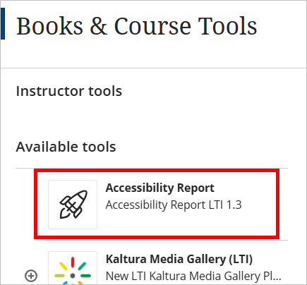 Accessibility Report selected.