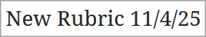 Default rubric title displayed