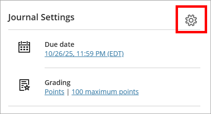 Gear settings icon selected
