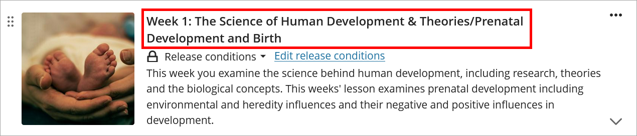 Week 1 title highlighted