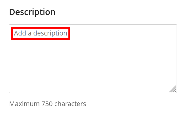 Description box highlighted.
