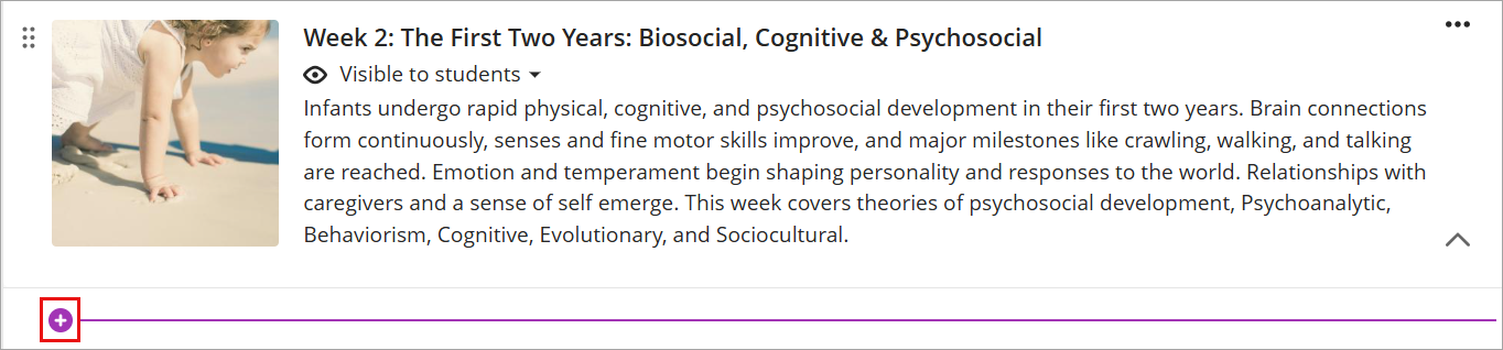 Plus sign to add discussion selected