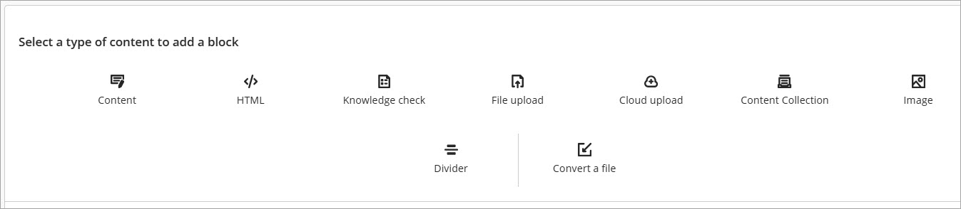 Content types to select.