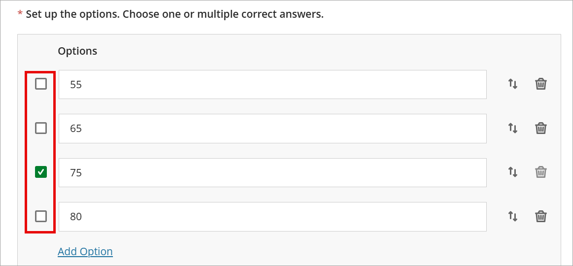 The correct answer boxes are highlighted