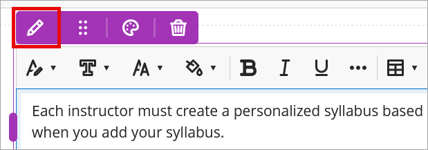 Highlight of the edit icon represented by a pencil