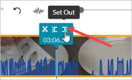 The Set Out icon visible on the timeline.