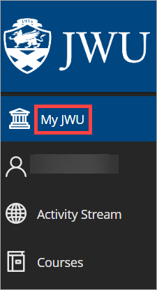MyJWU selected on the ulearn homepage.