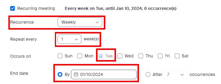 Additional Zoom meetings settings described in this step.