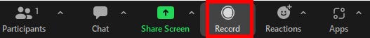 Zoom meeting record button.