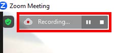 Zoom recording controls.